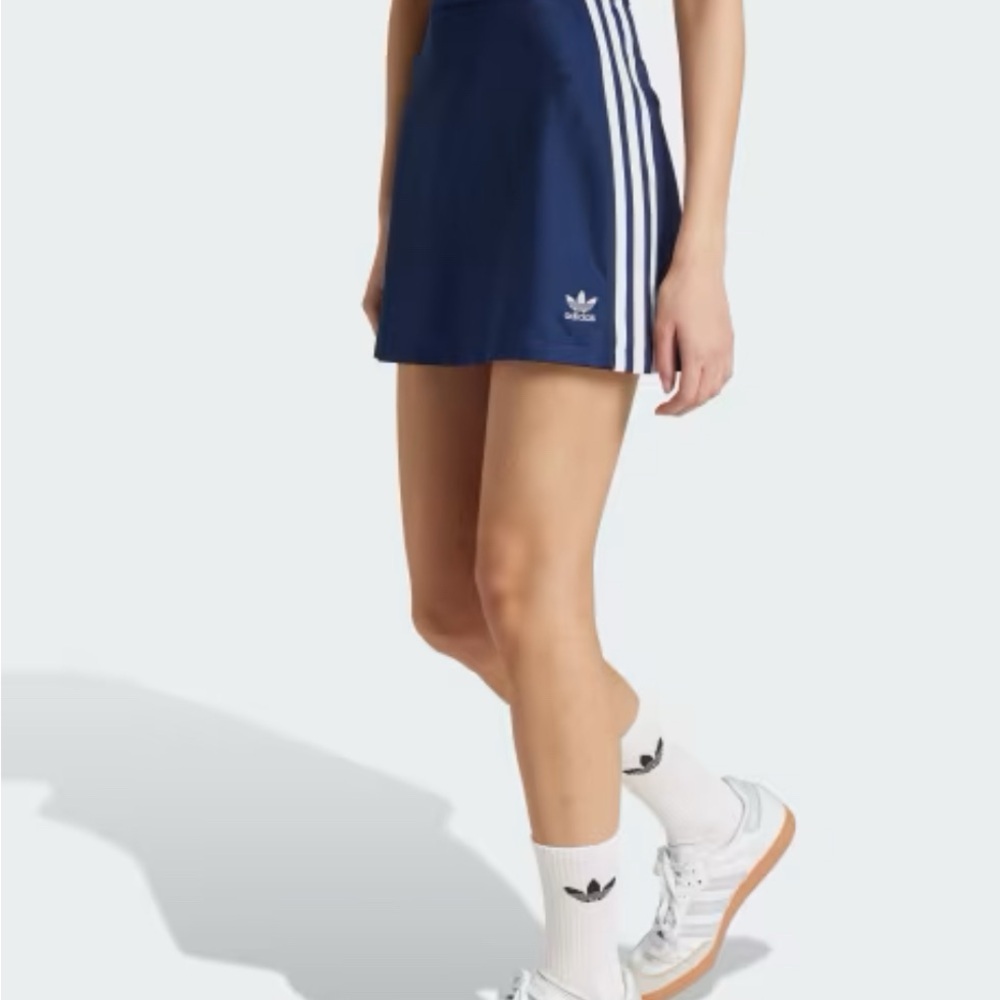 Adidas Dark Blue Sports Skirt with White Stripes